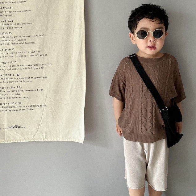 1-5thn | Tshirt Kaos Korea Basic Lengan Pendek Anak Unisex Pakaian Bayi MTQN catalog Qi