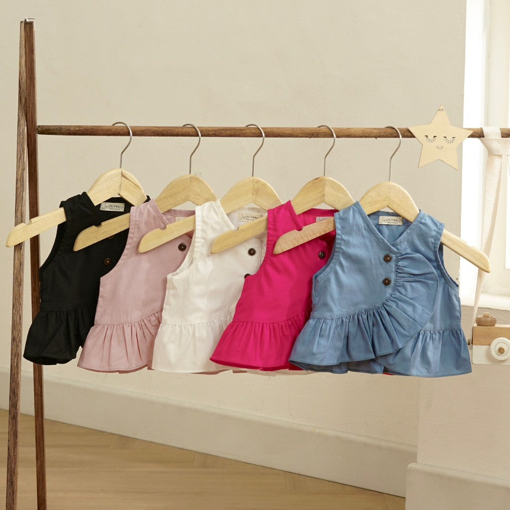 TINYME 0-4thn || TOP RUFFLE ATASAN ANAK KAOS TOP CASUAL PEREMPUAN Catalog TMTM HELEN