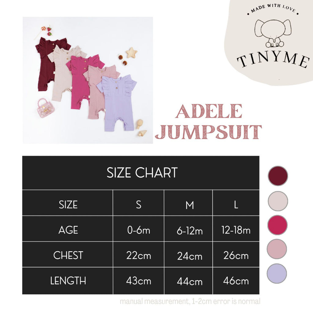 TINYME 0-18bln JUMPER RUFFLE BASIC BAYI | JUMPSUIT ROMPER BAJU PAKAIAN ANAK BABY catalog TMTM ADELE