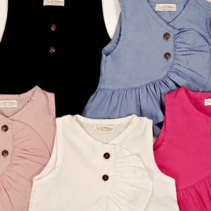 TINYME 0-4thn || TOP RUFFLE ATASAN ANAK KAOS TOP CASUAL PEREMPUAN Catalog TMTM HELEN