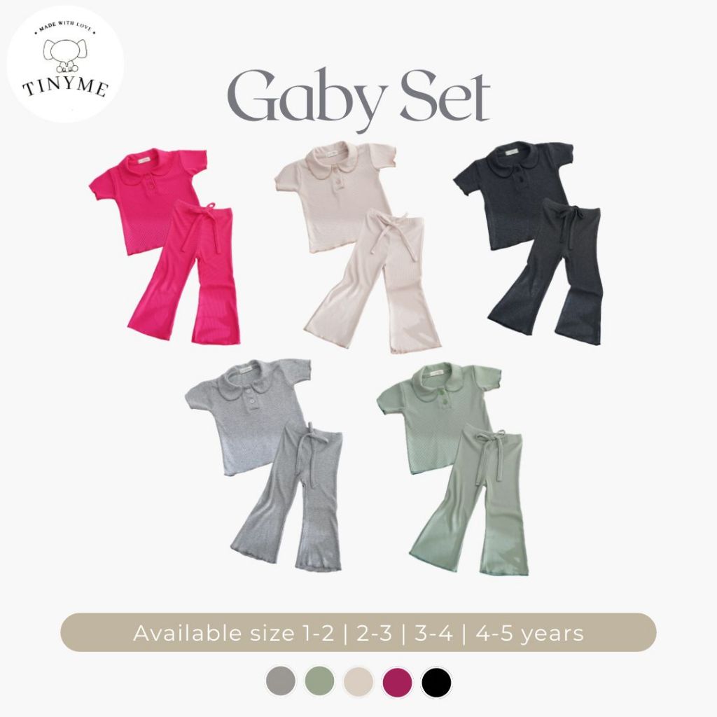 TINYME 1-5 thn || SETELAN KAOS CELANA KULOT ANAK SET ATASAN BAYI catalog TMTM GABY