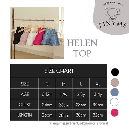 TINYME 0-4thn || TOP RUFFLE ATASAN ANAK KAOS TOP CASUAL PEREMPUAN Catalog TMTM HELEN