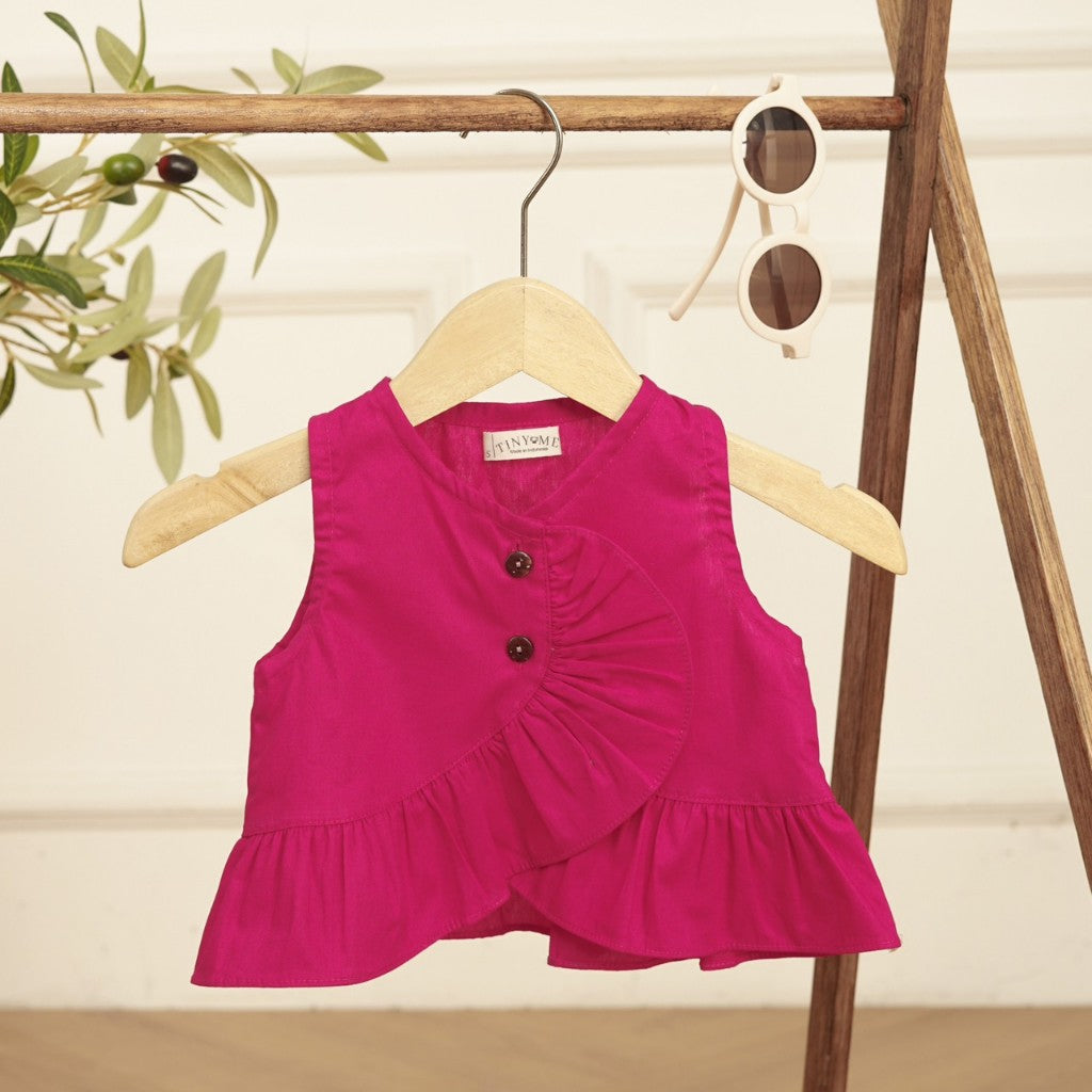 TINYME 0-4thn || TOP RUFFLE ATASAN ANAK KAOS TOP CASUAL PEREMPUAN Catalog TMTM HELEN