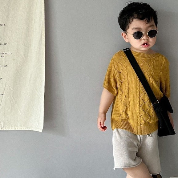 1-5thn | Tshirt Kaos Korea Basic Lengan Pendek Anak Unisex Pakaian Bayi MTQN catalog Qi