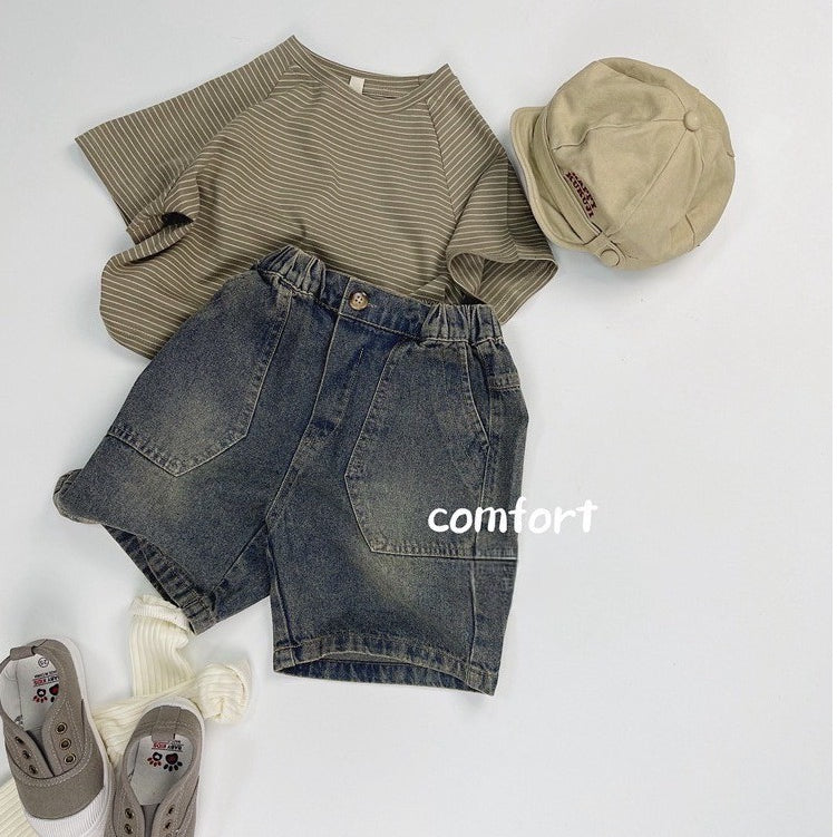 1-5thn | Tshirt Kaos Korea Basic Lengan Pendek Anak unisex Pakaian Bayi KQHZ catalog KAM