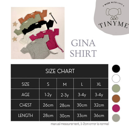TINYME 1-5thn || CROPTOP ATASAN ANAK KAOS TOP CASUAL PEREMPUAN Catalog TMTM GINA