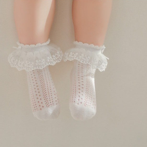 0-3 thn | KAOS KAKI POLOS LACE  BAYI ANAK NEWBORN SOCKS PEREMPUAN catalog NMBB FAB new