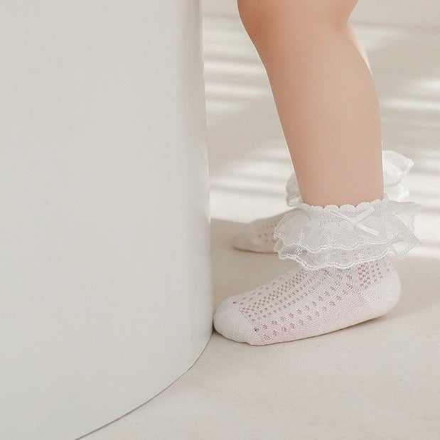 0-3 thn | KAOS KAKI POLOS LACE  BAYI ANAK NEWBORN SOCKS PEREMPUAN catalog NMBB FAB new