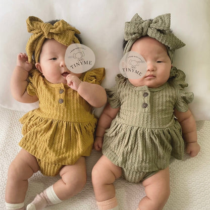 TINYME (free bandana) 0-12bln JUMPER RUFFLE BASIC BAYI | JUMPSUIT ROMPER BAJU PAKAIAN ANAK BABY catalog TMTM Nicole