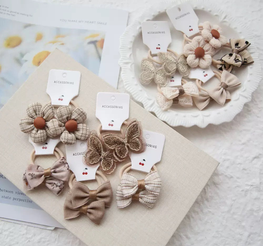 (isi 5psg) Set Ikat rambut | Pita Rambut | bayi anak bunga import perempuan aksesoris catalog ATSP AQ