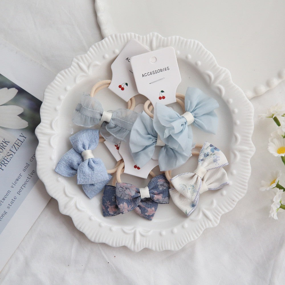 (isi 5psg) Set Ikat rambut | Pita Rambut | bayi anak bunga import perempuan aksesoris catalog ATSP AQ