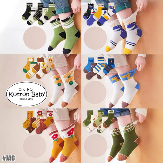 [5 PSG] 1-8 thn |  KAOS KAKI ANAK MOTIF IMPOR SOCKS LUCU KARAKTER  Catalog JCZZ JAC
