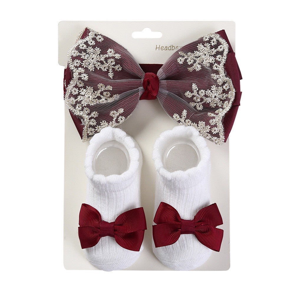 0-2 thn | 2in1 (Kaos kaki + Bandana) BAYI ANAK IMPOR SOCKS LUCU ANAK PEREMPUAN catalog QUIN NAK