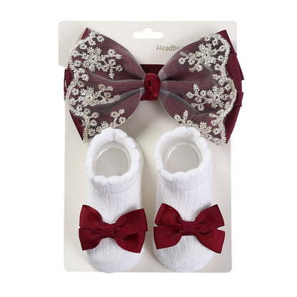 0-2 thn | 2in1 (Kaos kaki + Bandana) BAYI ANAK IMPOR SOCKS LUCU ANAK PEREMPUAN catalog QUIN NAK