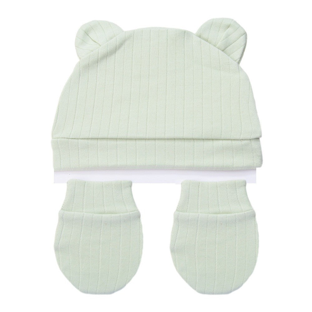Set Sarung Tangan + Topi Bayi Hangat Topi Musim Semi dan Musim Gugur
