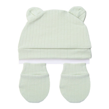 Set Sarung Tangan + Topi Bayi Hangat Topi Musim Semi dan Musim Gugur