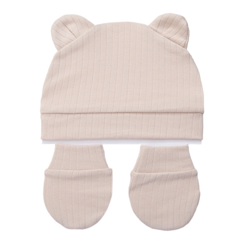 Set Sarung Tangan + Topi Bayi Hangat Topi Musim Semi dan Musim Gugur