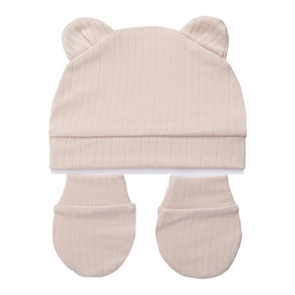 Set Sarung Tangan + Topi Bayi Hangat Topi Musim Semi dan Musim Gugur