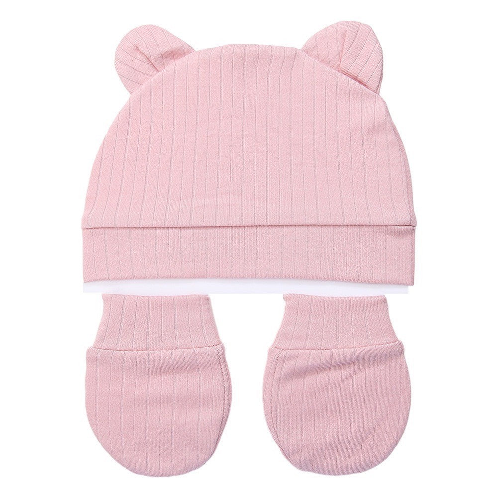 Set Sarung Tangan + Topi Bayi Hangat Topi Musim Semi dan Musim Gugur
