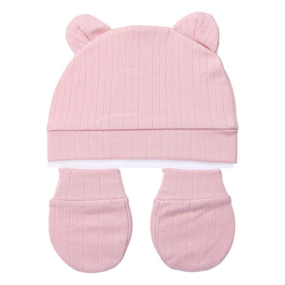Set Sarung Tangan + Topi Bayi Hangat Topi Musim Semi dan Musim Gugur