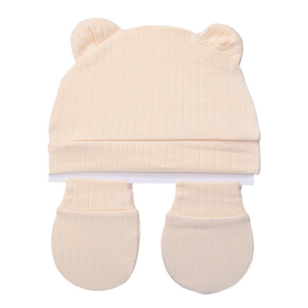 Set Sarung Tangan + Topi Bayi Hangat Topi Musim Semi dan Musim Gugur