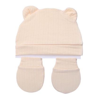 Set Sarung Tangan + Topi Bayi Hangat Topi Musim Semi dan Musim Gugur