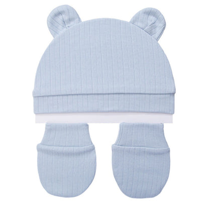 Set Sarung Tangan + Topi Bayi Hangat Topi Musim Semi dan Musim Gugur