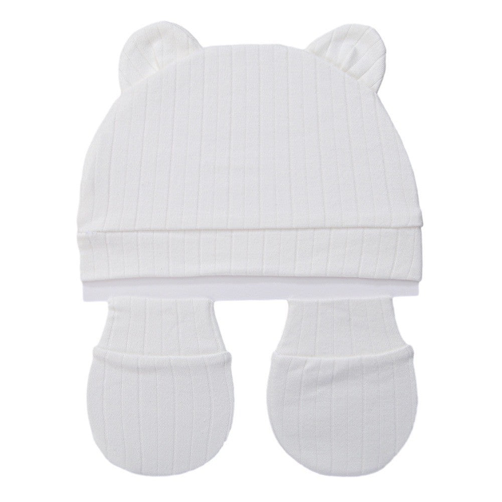 Set Sarung Tangan + Topi Bayi Hangat Topi Musim Semi dan Musim Gugur