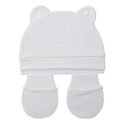 Set Sarung Tangan + Topi Bayi Hangat Topi Musim Semi dan Musim Gugur