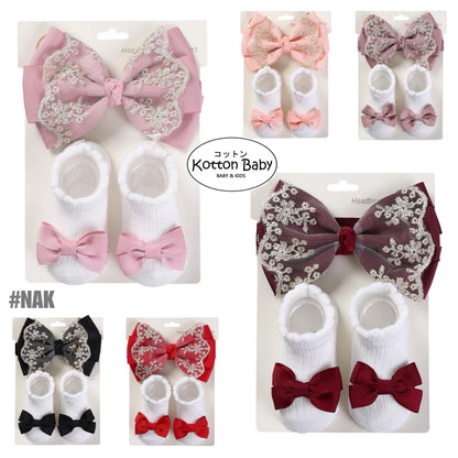 0-2 thn | 2in1 (Kaos kaki + Bandana) BAYI ANAK IMPOR SOCKS LUCU ANAK PEREMPUAN catalog QUIN NAK