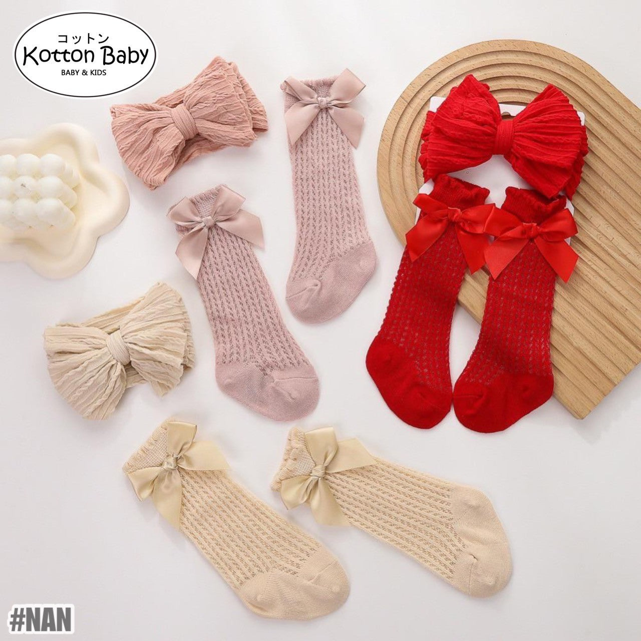 0-1 thn | 2in1 (Kaos kaki + Bandana) BAYI ANAK IMPOR SOCKS LUCU ANAK PEREMPUAN catalog QUIN NAN