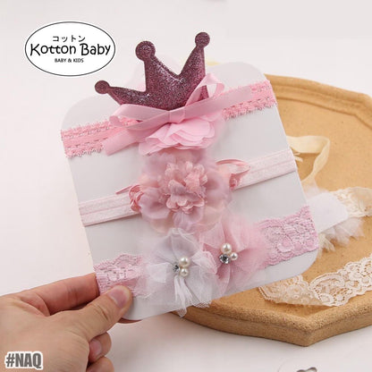 (isi 3 pcs) 0-2 thn | Bandana bayi headband premium import pita anak perempuan catalog QUIN NAQ