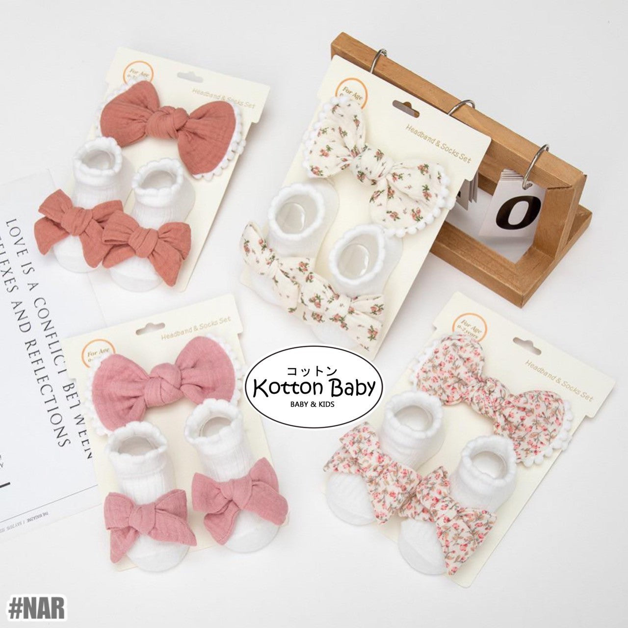 0-2 thn | 2in1 (Kaos kaki + Bandana) BAYI ANAK IMPOR SOCKS LUCU ANAK PEREMPUAN catalog QUIN NAR