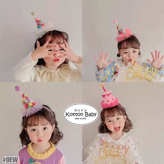0-3 thn | BANDO PESTA ULANG TAHUN ANAK TOPI PAYET BORDIR CATALOG OIMG OEW