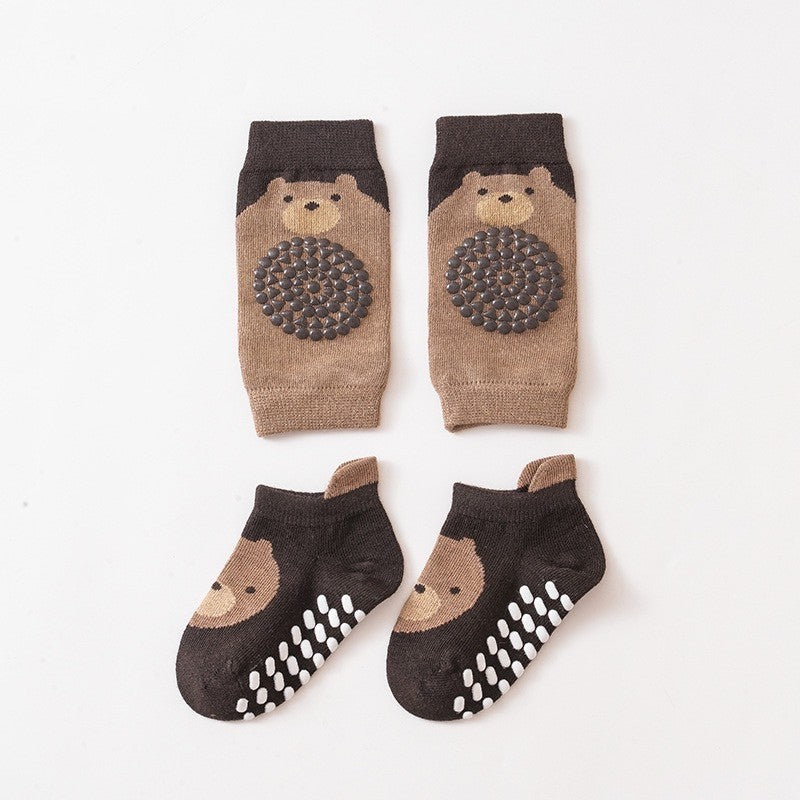 [2in1] 0-3 thn |KAOS KAKI+KNEE PAD ALAS LUTUT BAYI ANAK IMPOR NEWBORN SOCKS PELINDUNG catalog QN QCP
