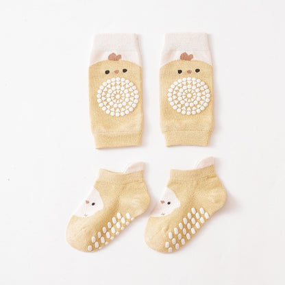 [2in1] 0-3 thn |KAOS KAKI+KNEE PAD ALAS LUTUT BAYI ANAK IMPOR NEWBORN SOCKS PELINDUNG catalog QN QCP