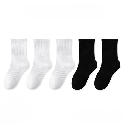 [5 PSG] 3-12 thn | KAOS KAKI ANAK SEKOLAH HITAM PUTIH IMPOR SOCKS LUCU UNISEX Catalog QN QDE