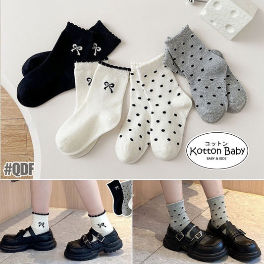 [4 PSG] 1-8 thn | KAOS KAKI BAYI BASIC ANAK IMPOR SOCKS LUCU PEREMPUAN Catalog QN QDF
