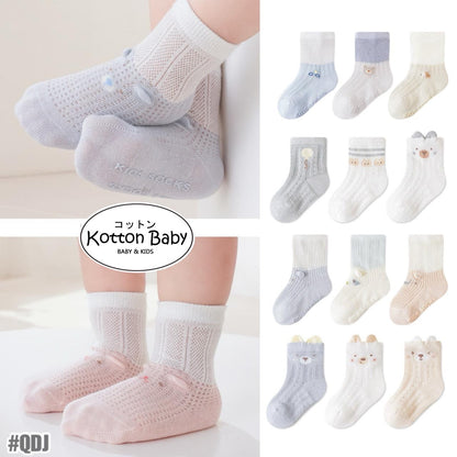 [3 PSG] 0-5 thn | KAOS KAKI BAYI ANAK IMPOR SOCKS LUCU KARAKTER KARTUN UNISEX catalog QN QDJ