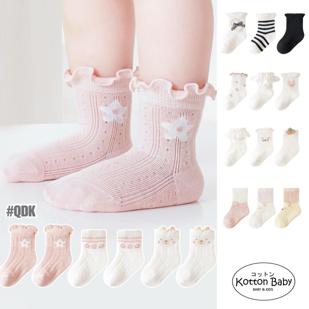 [3 PSG] 0-5 thn | KAOS KAKI BAYI ANAK IMPOR SOCKS LUCU KARAKTER KARTUN UNISEX catalog QN QDK