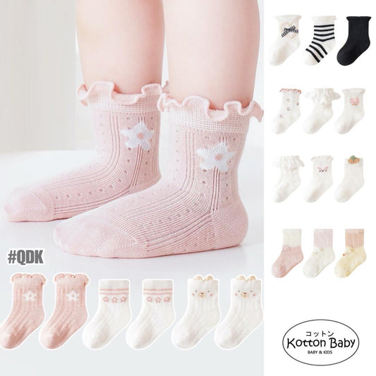 [3 PSG] 0-5 thn | KAOS KAKI BAYI ANAK IMPOR SOCKS LUCU KARAKTER KARTUN UNISEX catalog QN QDK