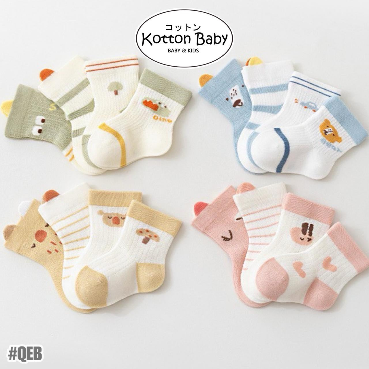 [4 PSG] 1-8 thn | KAOS KAKI BAYI ANAK IMPOR SOCKS LUCU KARAKTER KARTUN UNISEX Catalog QN QEB