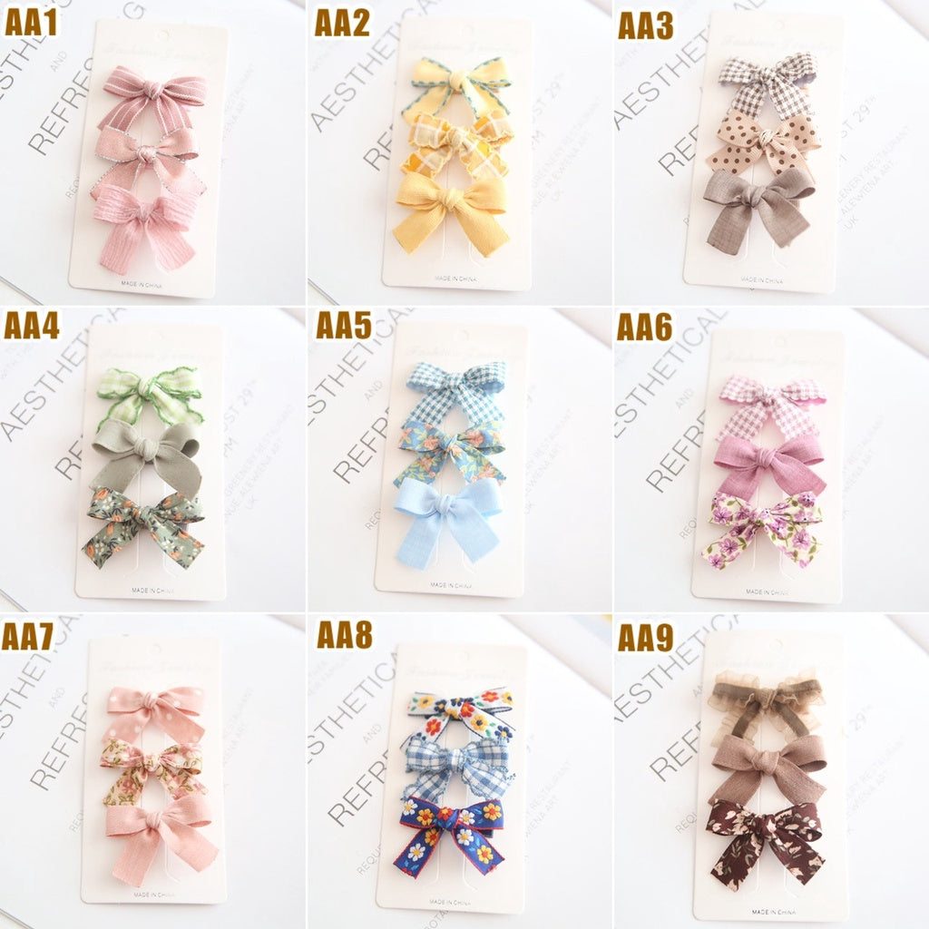 [SALE] (isi 3pcs) Set Jepitan rambut | Pita Rambut | bayi anak bunga import perempuan aksesoris catalog ATSP AA