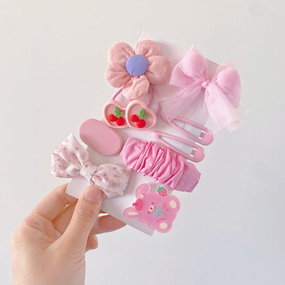 (isi 10pcs) Set Jepitan Ikat rambut | Pita Karet Rambut | bayi anak bunga import perempuan aksesoris catalog JYRF FG
