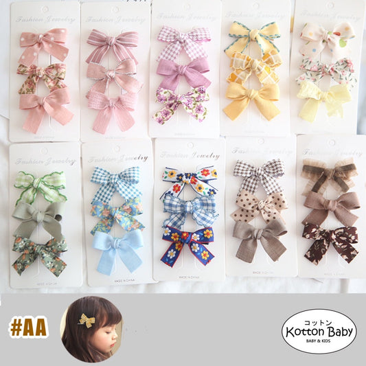[SALE] (isi 3pcs) Set Jepitan rambut | Pita Rambut | bayi anak bunga import perempuan aksesoris catalog ATSP AA