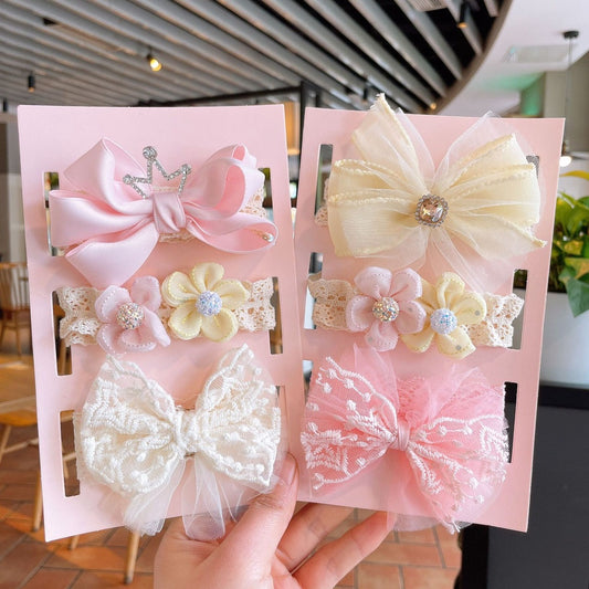 (set 3pcs) pita bandana ikat rambut scrunchie lace flower karet rambut anak bayi catalog JYRF FB