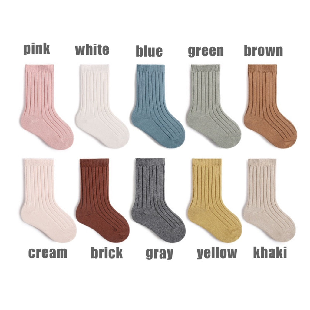 0-3 thn | EARTH TONE SERIES KAOS KAKI POLOS BAYI ANAK IMPOR NEWBORN SOCKS UNISEX catalog NMBB FH