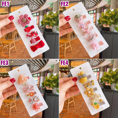 (isi 5pcs) Set Jepitan rambut | Pita Rambut | bayi anak bunga import perempuan aksesoris catalog JYRF FE