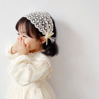 Bando Lace Princess Anak Bow | Mahkota Bandana Pita Rambut Aksesoris Kepala | premium import perempuan catalog WGEP PB