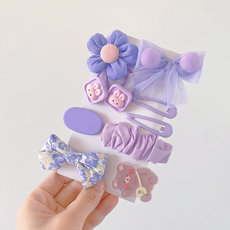 (isi 10pcs) Set Jepitan Ikat rambut | Pita Karet Rambut | bayi anak bunga import perempuan aksesoris catalog JYRF FG